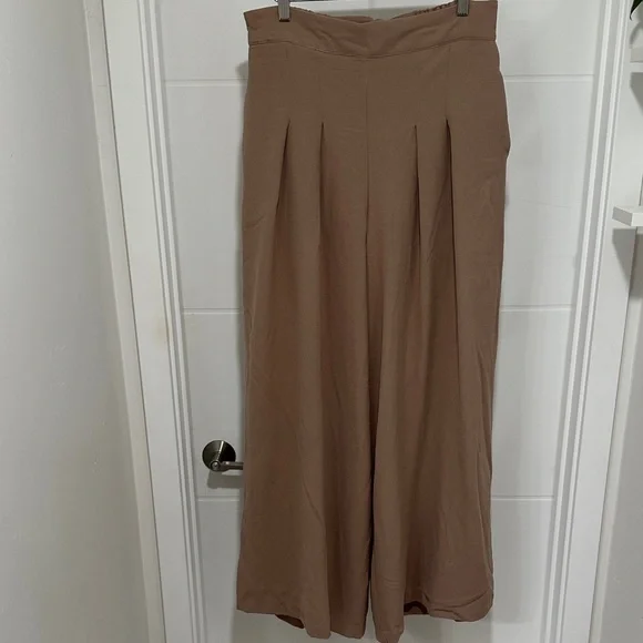 Laura Byrnes XL High-Waist Pleated Midi Skirt — Taupe - Picture 2 of 5